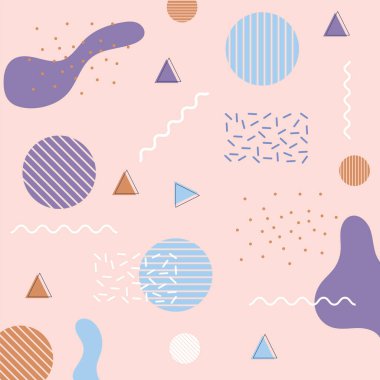 soyut geometrik arkaplan grafik tasarımı memphis pürüzsüz desen 80 'ler tarzı pembe