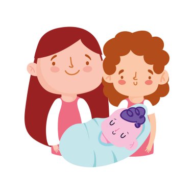 Kız evlat oğul ve bebek ilişkisi, aile günü.