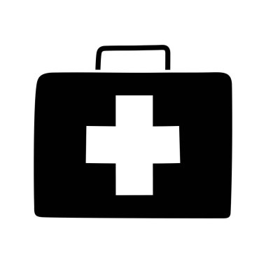 İlk yardım ekipmanları izole edilmiş tasarım simgesi