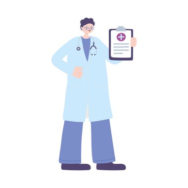 Steteskop personel karakterli profesyonel bir erkek doktor.