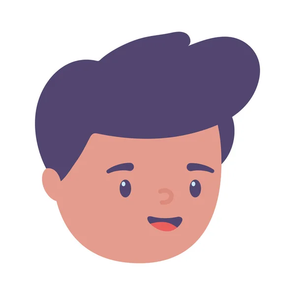 Cara hombre joven personaje masculino aislado icono de diseño — Vector de stock