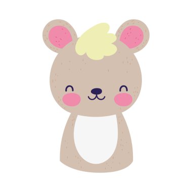 Sevimli oyuncak ayı küçük hayvan çizgi filmi izole tasarım ikonu