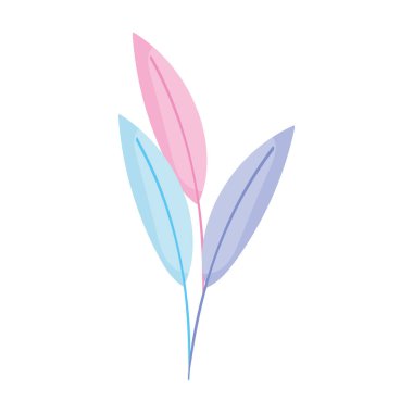 Yapraklar bitkisel yeşillik izole tasarım simgesi bırakıyor