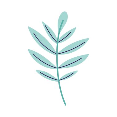 Yaprak dalı dekorasyonunu izole tasarım simgesi olarak bırakır