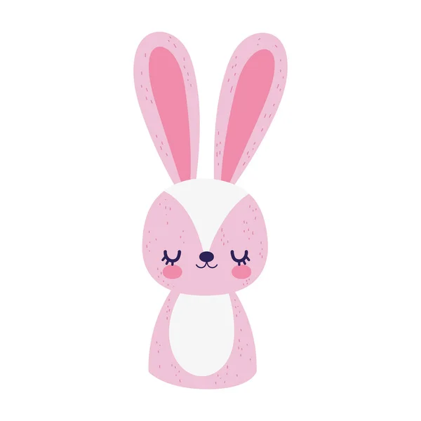 Mignon lapin petit animal dessin animé isolé icône de conception — Image vectorielle