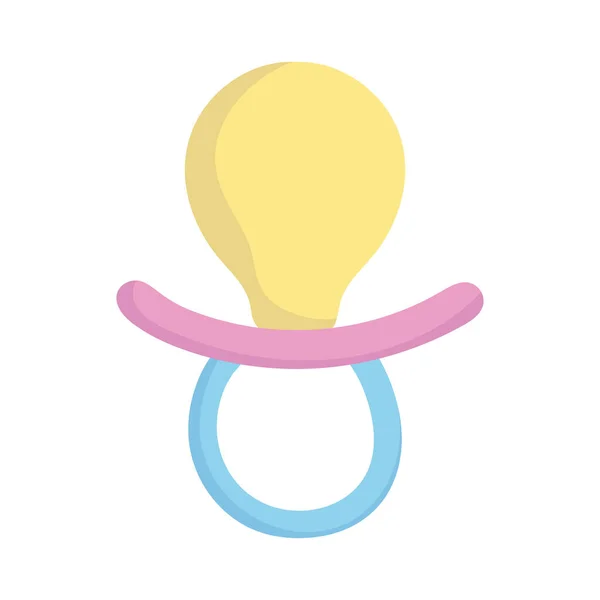 Chuveiro do bebê, acessório de chupeta, anunciar recém-nascido bem-vindo ícone de design isolado — Vetor de Stock