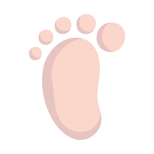 Baby shower, footprint, announce newborn welcome isolated design icon — Stock Vector