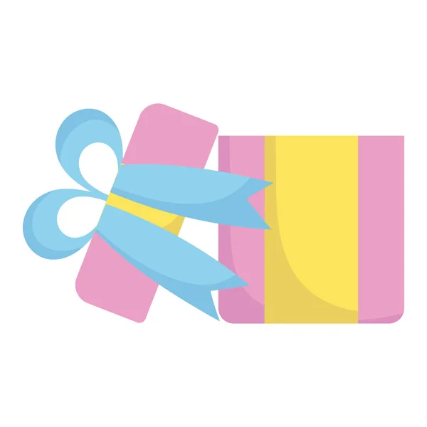 Baby dusch, presentförpackning firande, tillkännage nyfödda välkommen isolerad design ikon — Stock vektor