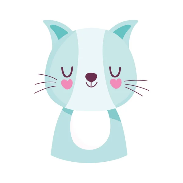 Cute cat little animal cartoon isolated design icon — Stock Vector