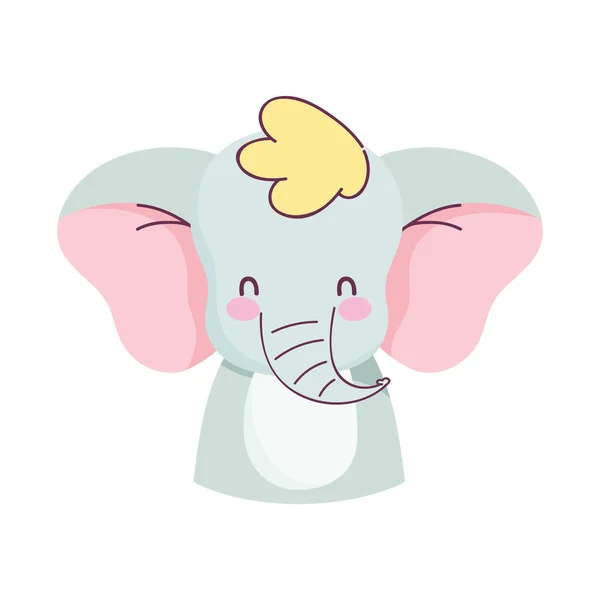 Şirin fil küçük hayvan çizgi filmi izole tasarım ikonu — Stok Vektör