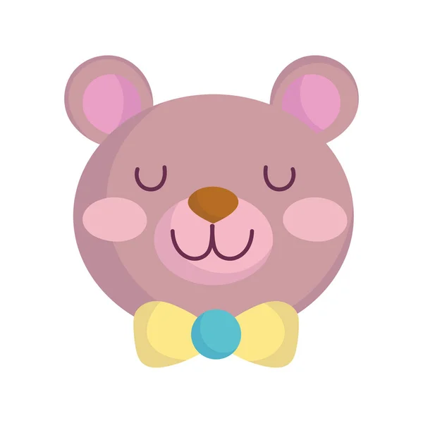 Детский душ, игрушка плюшевого медведя, икона дизайна для новорожденных — стоковый вектор