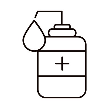 covid 19 koronavirüs önleme, dağıtıcı alkol dezenfektanı, salgın salgın çizgisi simgesi