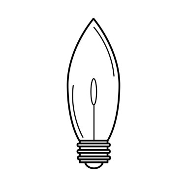 elektrik ampulü, eko fikri metaforu, izole edilmiş simge çizgisi biçimi