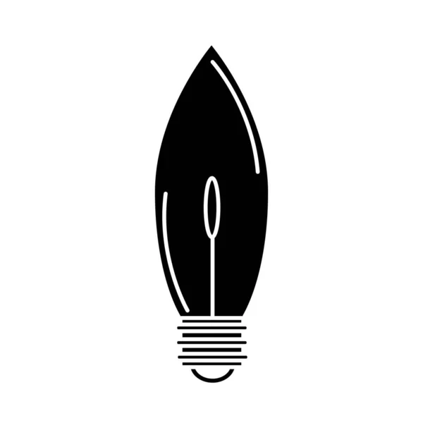 Elektromos villanykörte, eco idea metafora, elszigetelt ikon sziluett stílus — Stock Vector