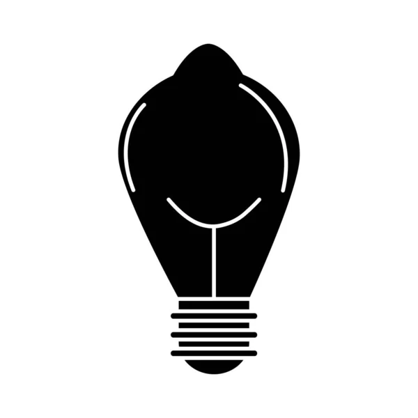 Электрическая лампочка, метафора эко-идеи, изолированный силуэт икона стиль — стоковый вектор