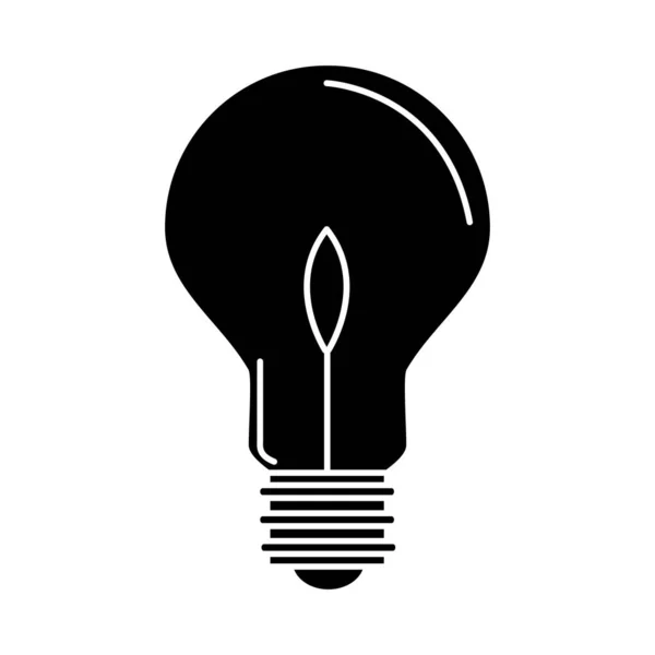 Electric light bulb, round lamp, eco idea metaphor, isolated icon silhouette style — Stock Vector