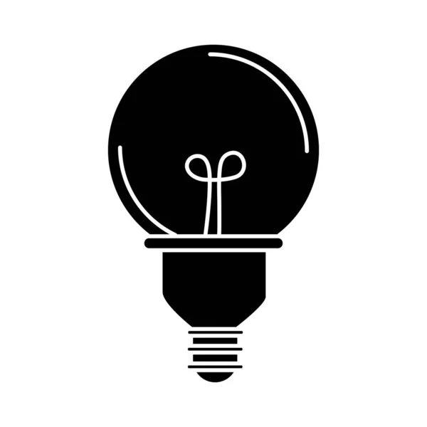 Elektrik ampulü, yuvarlak lamba, eko fikri metaforu, izole ikon siluet tarzı — Stok Vektör