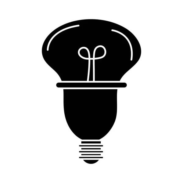 Lampadina elettrica, eco idea metafora, isolato icona silhouette stile — Vettoriale Stock