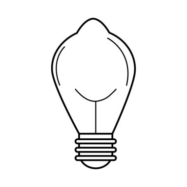 elektrik ampulü, eko fikri metaforu, izole edilmiş simge çizgisi biçimi