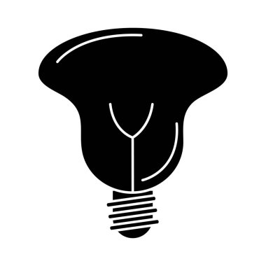 elektrik ampulü, eko fikri metaforu, izole ikon siluet biçimi