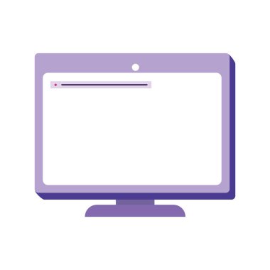 bilgisayar monitörü web sitesi izole edilmiş simge tasarımı beyaz arkaplan