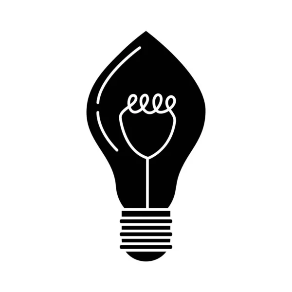 Elektrik ampulü, eko fikri metaforu, izole ikon siluet biçimi — Stok Vektör