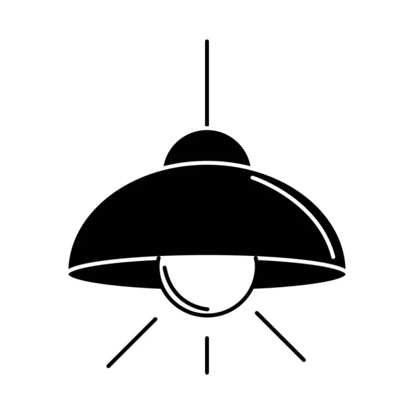 Plafonnier, ampoule électrique, métaphore de l'idée écologique, icône isolée silhouette style — Image vectorielle