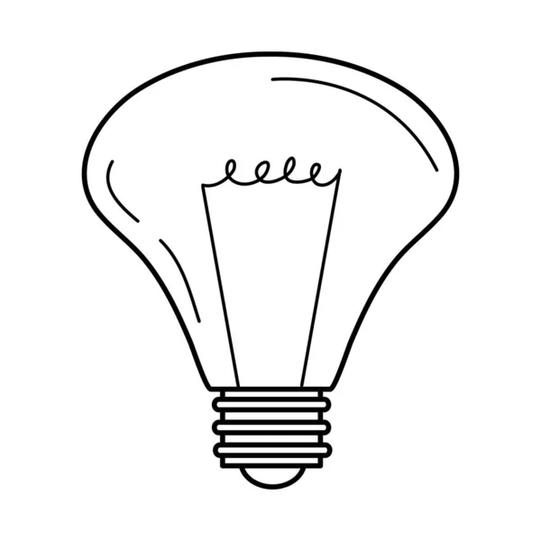 Żarówka elektryczna, metafora pomysłu ekologicznego, izolowany styl linii ikon — Wektor stockowy