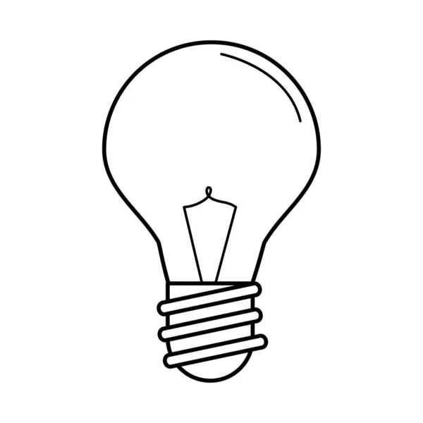 Żarówka elektryczna, lampa okrągła, metafora pomysłu ekologicznego, izolowany styl linii ikon — Wektor stockowy