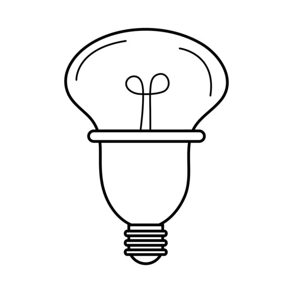 Glühbirne, Öko-Metapher, isolierte Symbollinie — Stockvektor