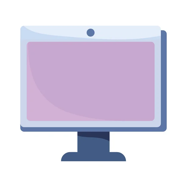 Bilgisayar ekranı teknolojisi simge tasarımı beyaz arkaplan — Stok Vektör