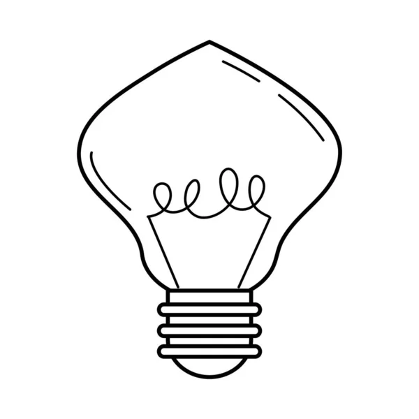 Ampoule électrique, métaphore de l'idée écologique, style de ligne d'icône isolé — Image vectorielle