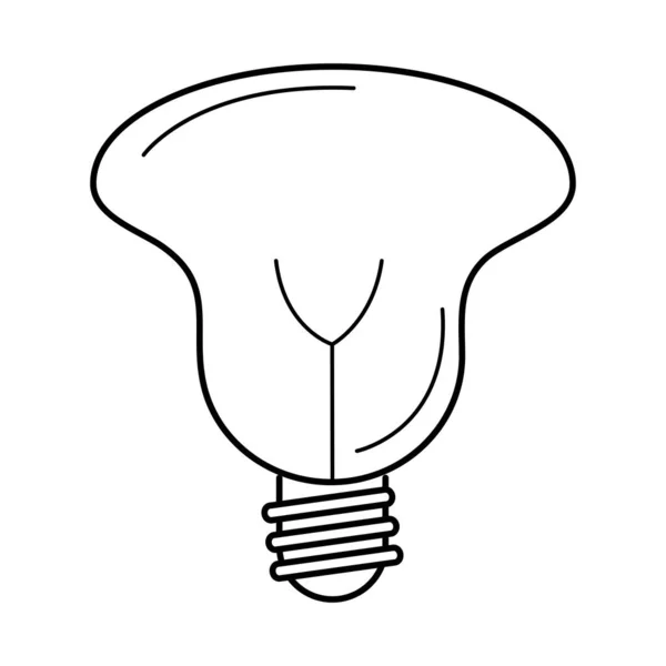 Ampoule électrique, métaphore de l'idée écologique, style de ligne d'icône isolé — Image vectorielle