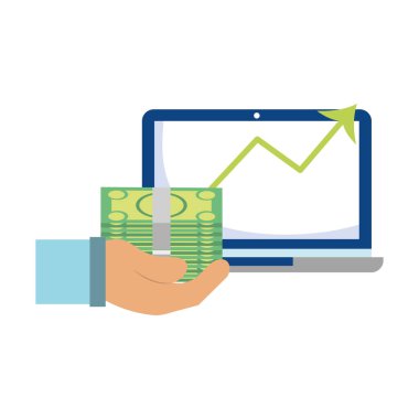 Çevrimiçi ödeme, dizüstü bilgisayar para büyüme işi, ekommerce pazarı alışverişi, mobil uygulama