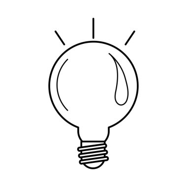 elektrik ampulü, eko fikri metaforu, izole edilmiş simge çizgisi biçimi