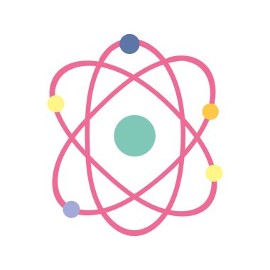 Bilim molekülü atom okulu izole edilmiş ikon tasarımı beyaz arkaplan
