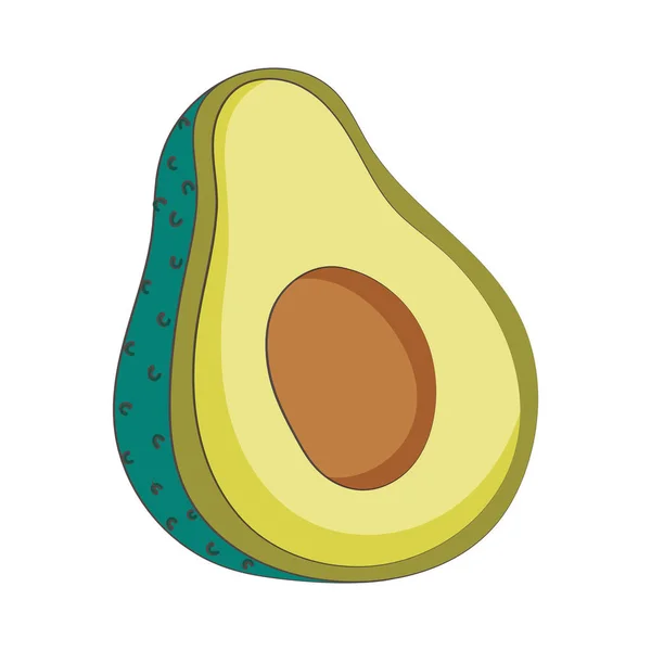 Aguacate nutrición fresca alimentos saludables diseño icono aislado — Vector de stock