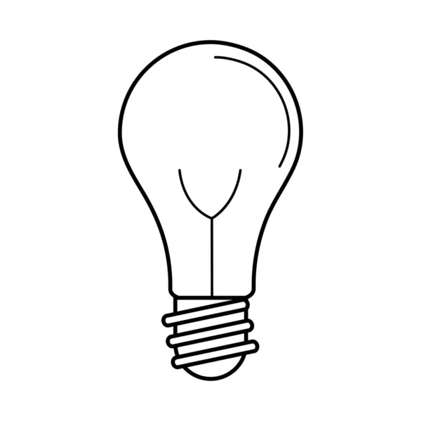 Elektrische lamp, ronde lamp, eco idee metafoor, geïsoleerde icoon lijn stijl — Stockvector