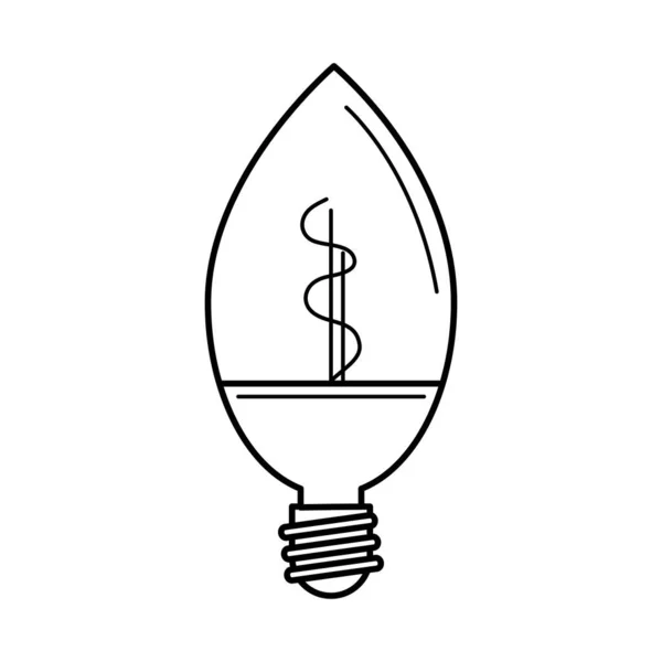 Żarówka elektryczna, metafora pomysłu ekologicznego, izolowany styl linii ikon — Wektor stockowy