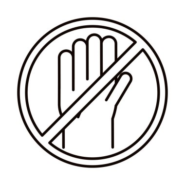 covid 19 koronavirüs önleme, dur işareti yayılma salgını çizgisi simgesi