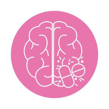 Alzheimer hastalığı, beyin ilacı reçetesi, zihinsel insan yeteneğinin azaltılması renk engelleme simgesi