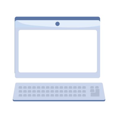 dizüstü bilgisayar aygıtı teknolojisi klavyesi izole edilmiş simge tasarımı beyaz arkaplan