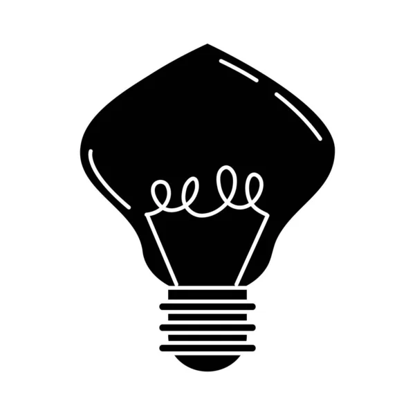 Ampoule électrique, métaphore de l'idée écologique, icône isolée style silhouette — Image vectorielle