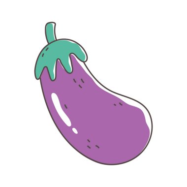 Patlıcan organik sebze taze besin sağlıklı yiyecek izole edilmiş ikon tasarımı