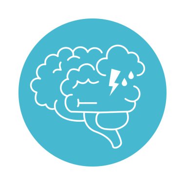 Alzheimer hastalığı, zihinsel insan yeteneğinde entelektüel azalma renk engelleme simgesi