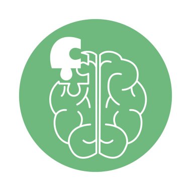 Alzheimer hastalığı, beyin bulmacası zihni, zihinsel insan yeteneğinde azalma renk engelleme simgesi