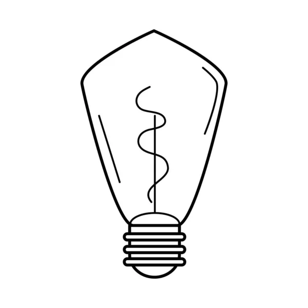 Elektrisk glödlampa, eko idé metafor, isolerad ikon linje stil — Stock vektor