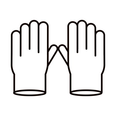 covid 19 koronavirüs önleme, eldiven koruması takın, salgın salgın çizgisi simgesi