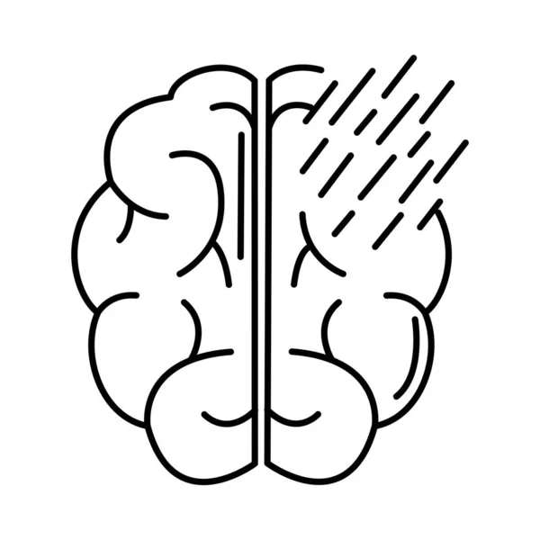Νόσος alzheimer, απώλεια μνήμης, μείωση της νοητικής ανθρώπινης ικανότητας γραμμή στυλ εικονίδιο — Διανυσματικό Αρχείο