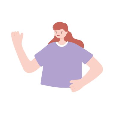 portre genç Owen kadın karakter izole edilmiş ikon tasarımı beyaz arkaplan